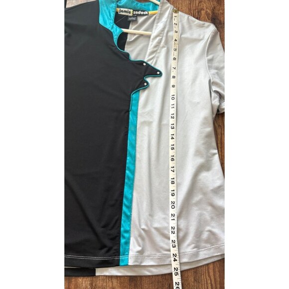 Jamie Sadock Women's Golf Shirt Large Short Sleeve Grey Blue Polo Womens Top - Picture 9 of 10
